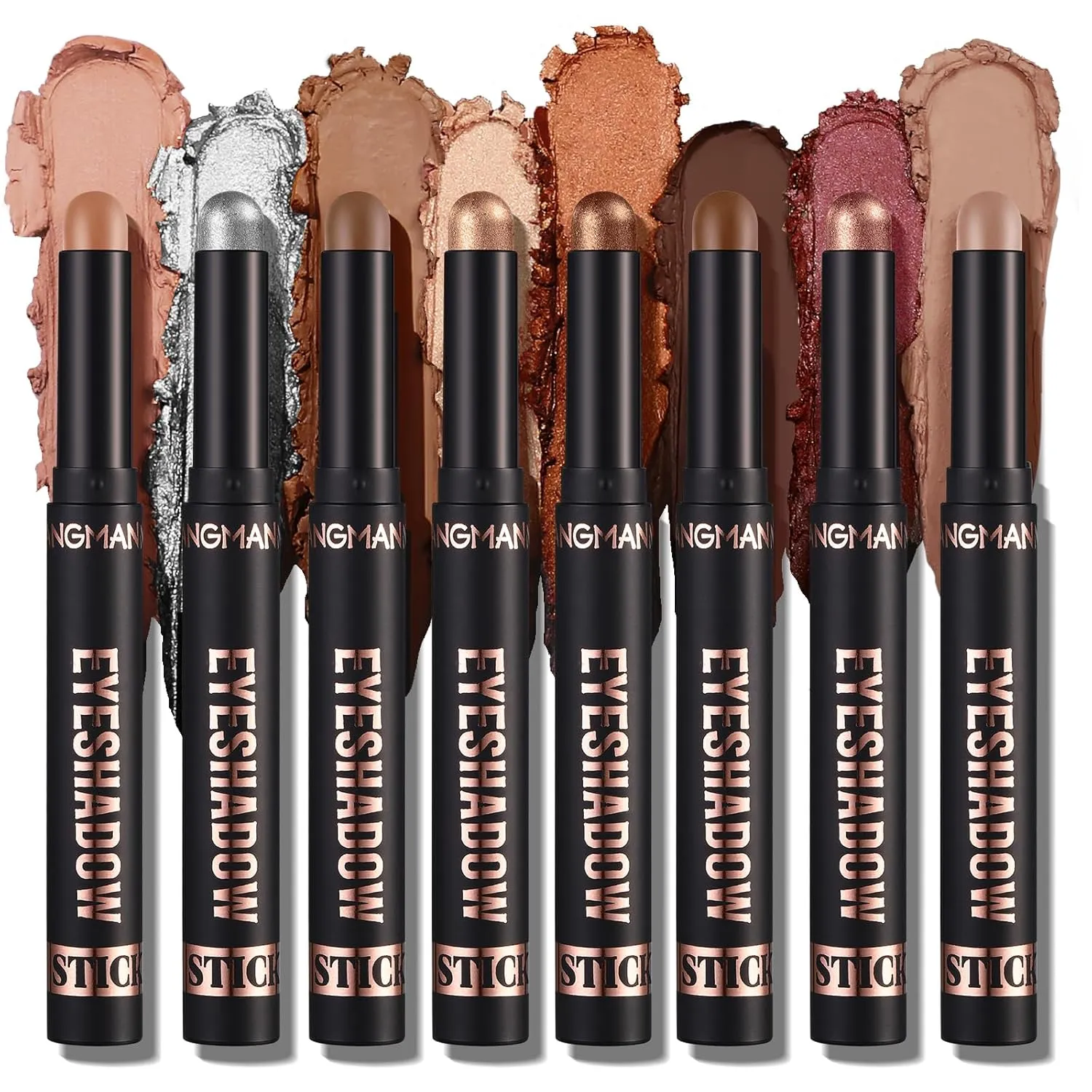 6PCS Waterproof Eyeshadow Highlighter Contouring Sticks Makeup Set Metallic And Matte Shimmery Eye Pencil Long Lasting