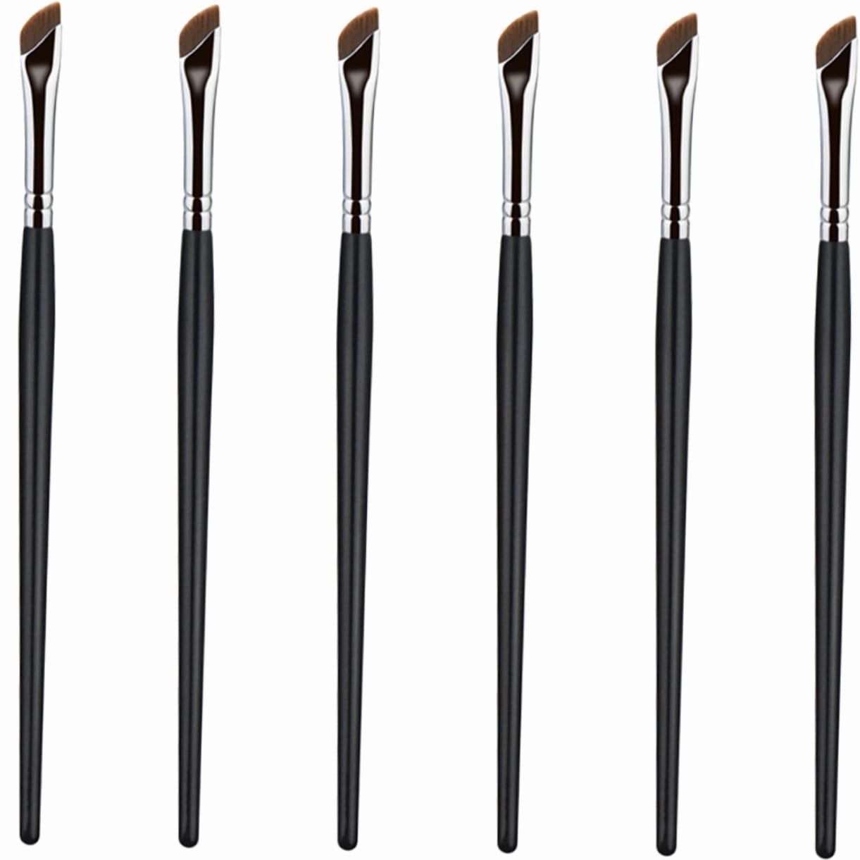 6pcs Angled Eyeliner Brush Shadow and Concealer Brush for Precise Makeup Application Lightweight and Portable for Home Travel Use for Women and Girls