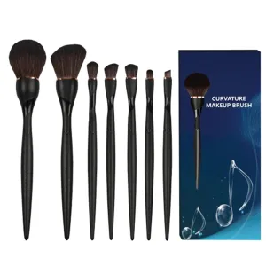 7 Pieces Soft Makeup Brushes, Professional Makeup Set, Makeup Brushes Loose Powder Brushes Eyebrow Eyeshadow Brushes Contour Smudge Concealer Powder Brushes (Black)
