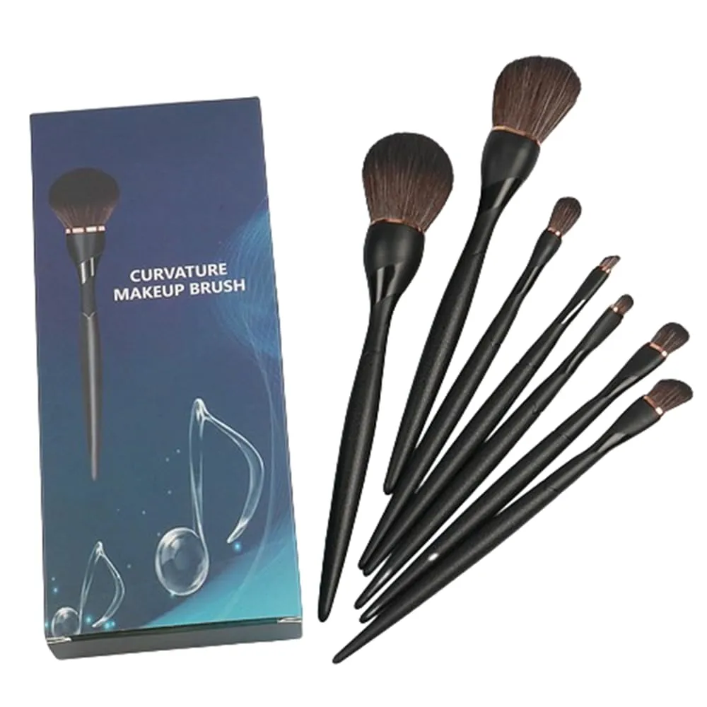 7 Pieces Soft Makeup Brushes, Professional Makeup Set, Makeup Brushes Loose Powder Brushes Eyebrow Eyeshadow Brushes Contour Smudge Concealer Powder Brushes (Black)