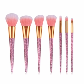 7 Diamond Sequin Makeup Brush Set (Color : Style 1)