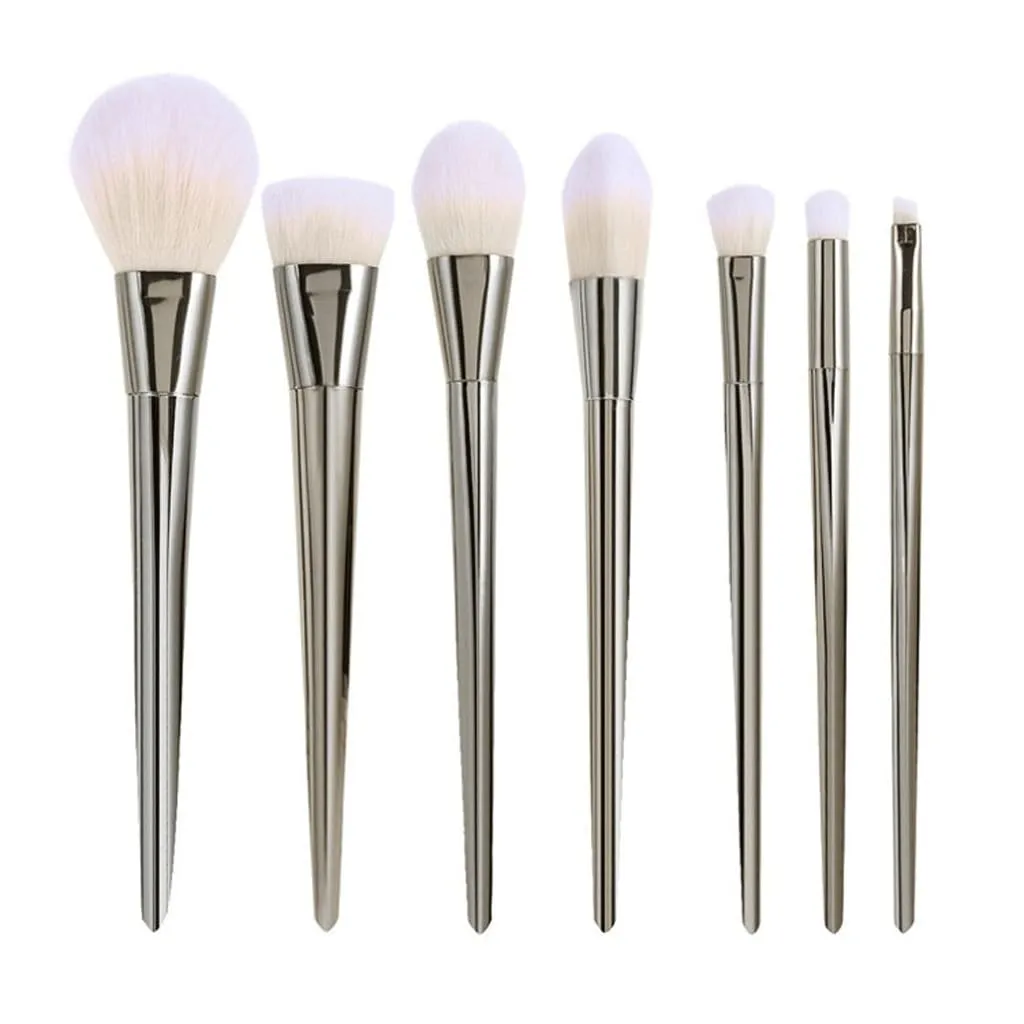 7pcs Gradual Makeup Brushes Makeup Tools Flat Brush Diamond Makeup Set Brush Makeup Brush Set(Black)