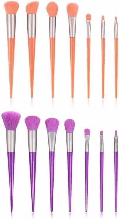 7pcs Fluorescent Makeup Brushes Set Diamond Powder Eye Shadow Beauty Tools(Argento)