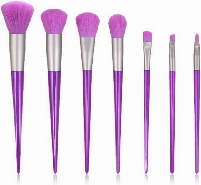 7pcs Fluorescent Makeup Brushes Set Diamond Powder Eye Shadow Beauty Tools(Argento)