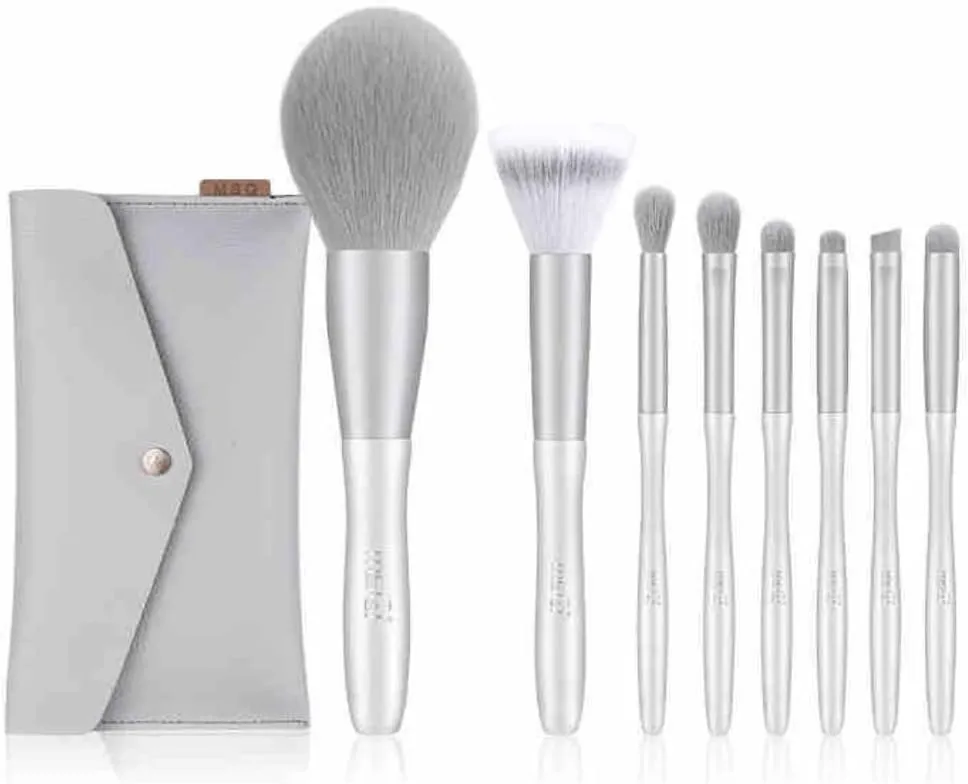 8 Silver Snow Makeup Brush Sets Full Set of Lip Brushes Eye Shadow Powder Blusher Powder Brushes Beauty Tools