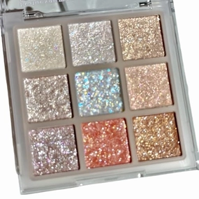 9-Color Glitter Eyeshadow Palette, Pearlescent Sparkle, Shimmery Makeup, Portable Design (DKL-901-21)