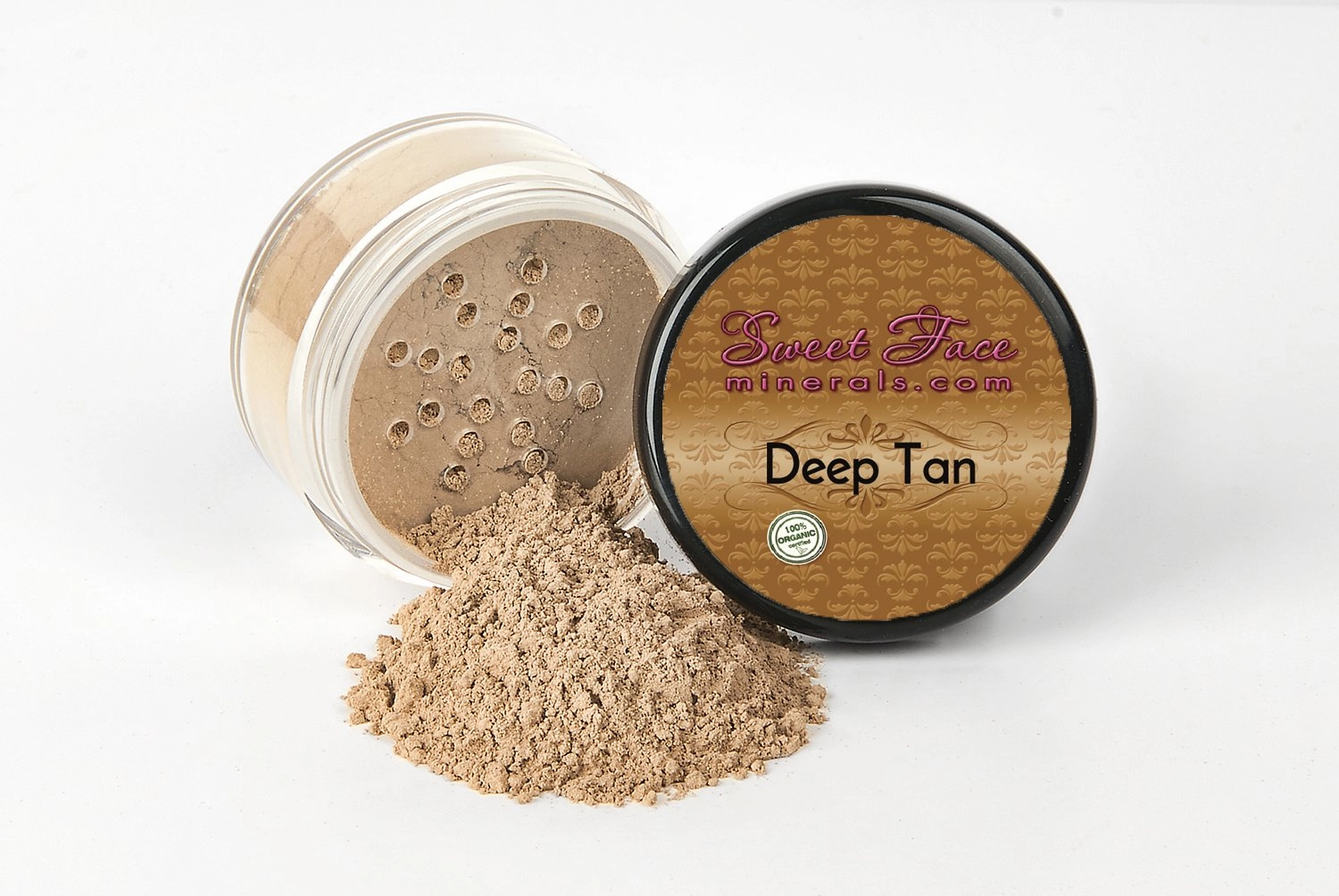 (SPF 30) (20Gms) (7PC) DEEP TAN Shade Makeup Kit by SweetFace Minerals,Packs Foundation Makeup Powder, Medium Concealer Powder, Peach Blush, Bronzer Powder, Matte Primer Powder, White Finishing Powder