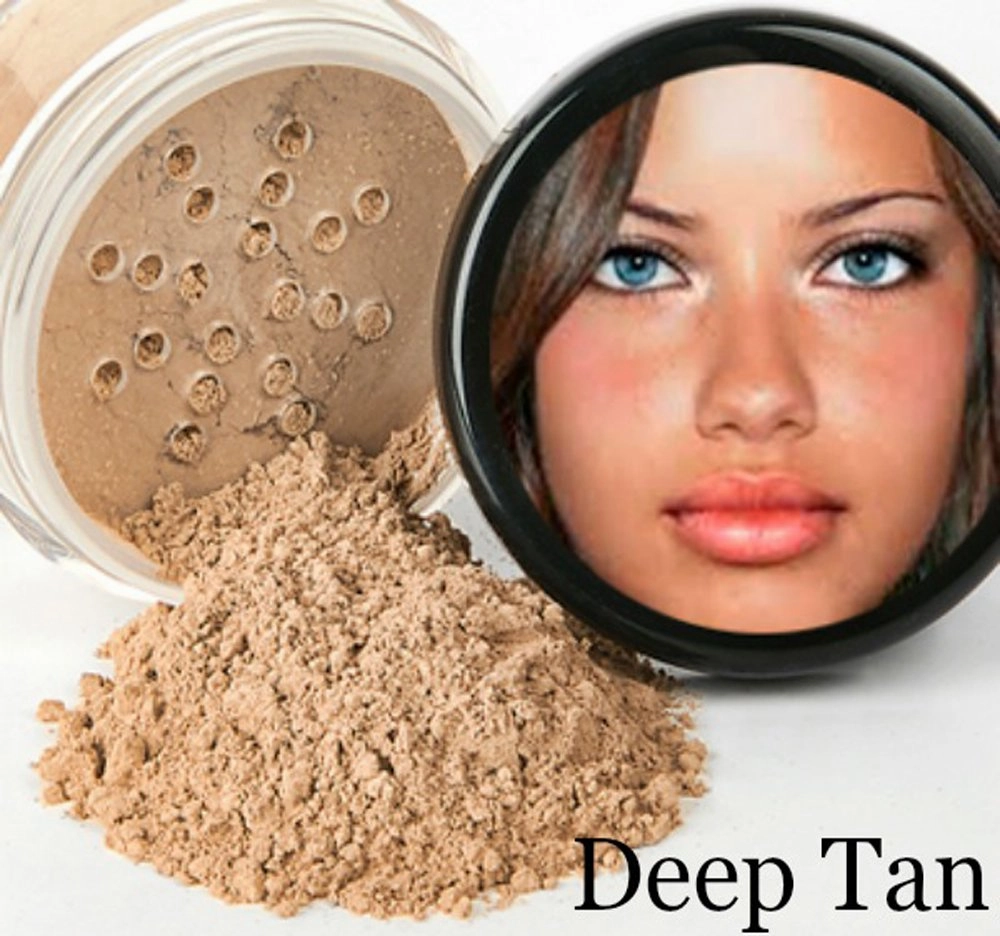 (SPF 30) (20Gms) (7PC) DEEP TAN Shade Makeup Kit by SweetFace Minerals,Packs Foundation Makeup Powder, Medium Concealer Powder, Peach Blush, Bronzer Powder, Matte Primer Powder, White Finishing Powder