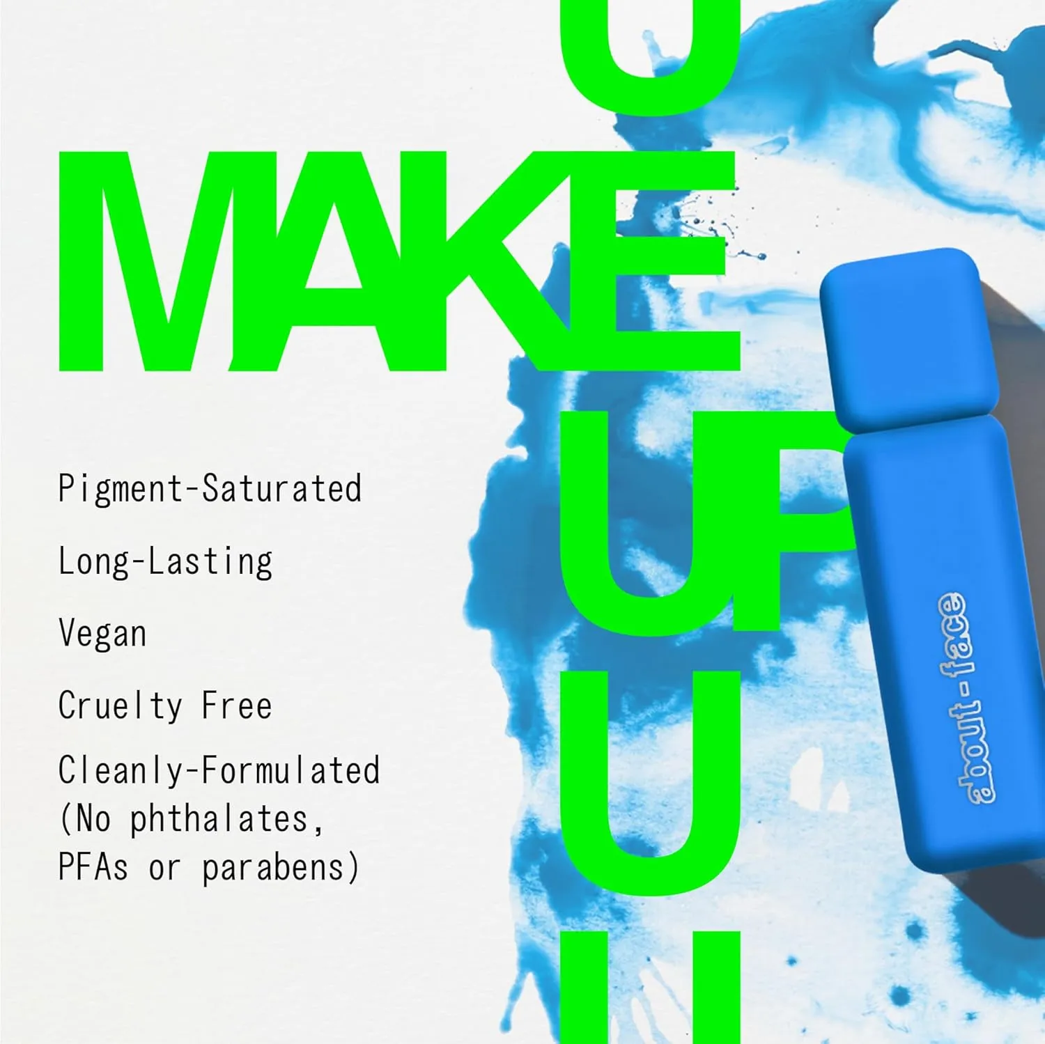 aboutface Matte Fluid Eye Paint Blue Monday – High-Pigment Liquid Eyeshadow, Long-Lasting, No-Budge Matte Finish, Vegan & Cruelty-Free (Bright Blue)