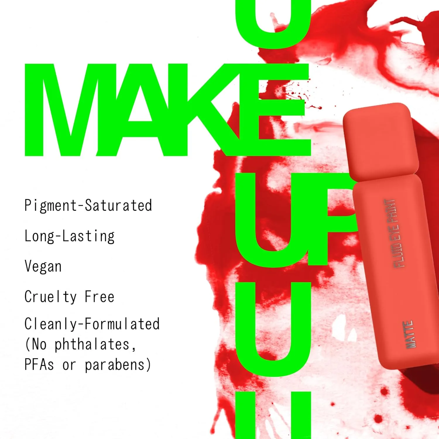 aboutface Matte Fluid Eye Paint Marigold – High-Pigment Liquid Eyeshadow, Long-Lasting, No-Budge Matte Finish, Vegan & Cruelty-Free (Bright Coral)