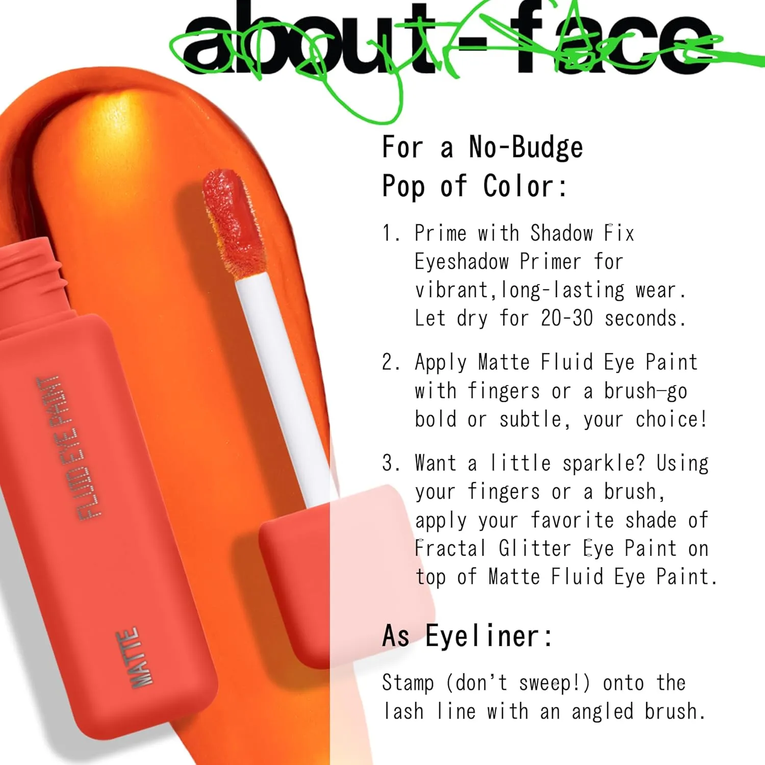 aboutface Matte Fluid Eye Paint Spectre – High-Pigment Liquid Eyeshadow, Long-Lasting, No-Budge Matte Finish, Vegan & Cruelty-Free (Bright Red/Orange)