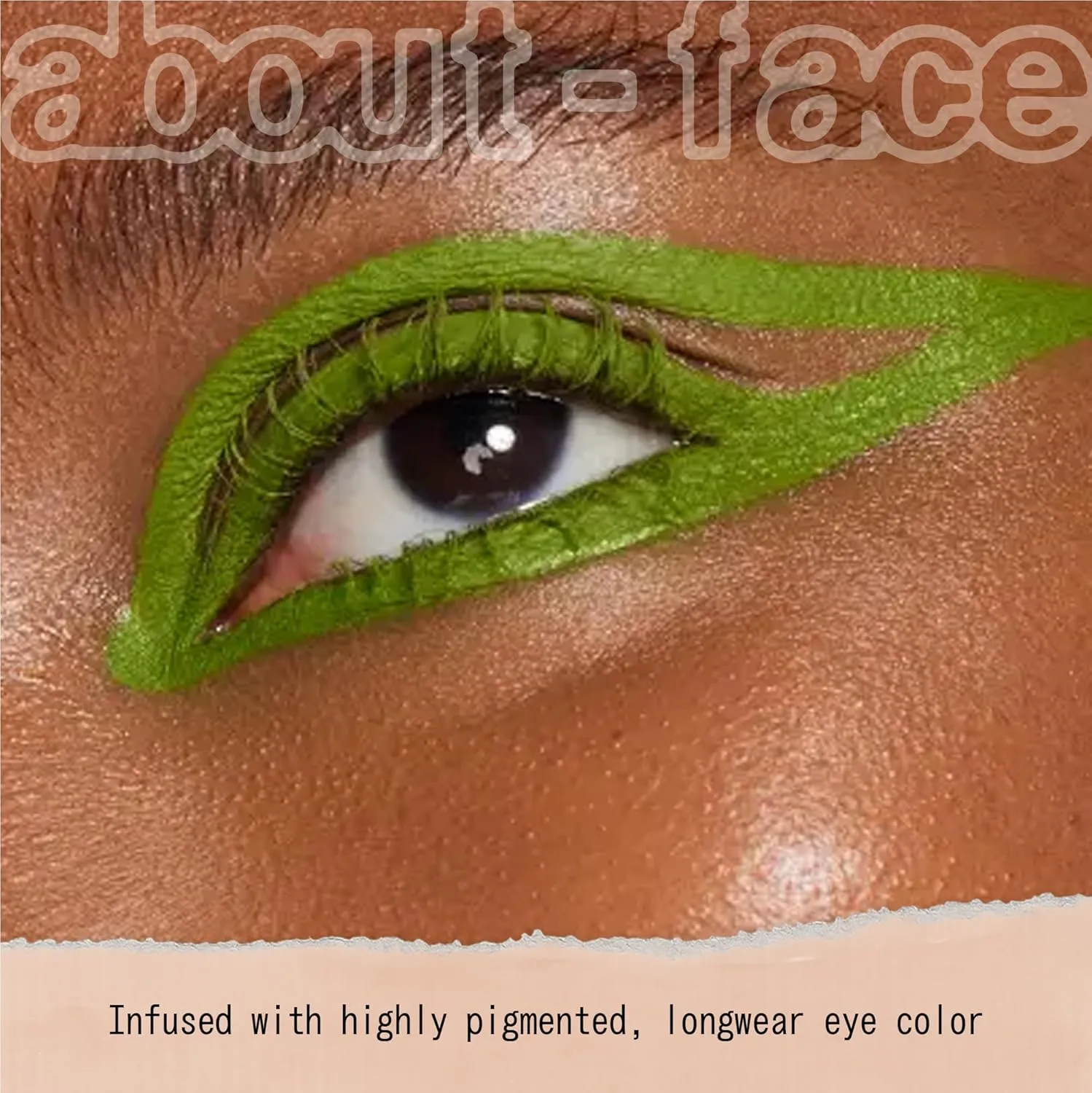 aboutface Matte Fluid Eye Paint Vertigo Flowers – High-Pigment Liquid Eyeshadow, Long-Lasting, No-Budge Matte Finish, Vegan & Cruelty-Free (Bright Green)