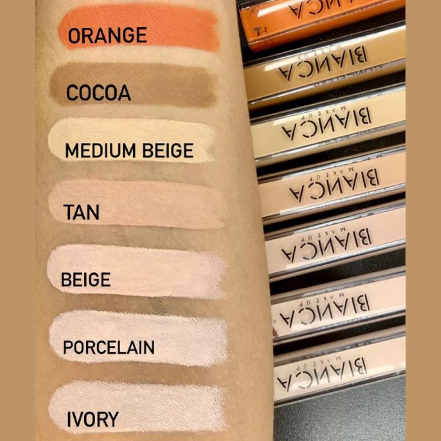 Absolute Liquid Concealer | Bianca Makeup | Matte Formula Concealer | Medium Coverage | Instantly Illuminates | Long Lasting 24 Hour Wear | Natural and Smooth Finish (Tan, 0.16 Fl Oz)