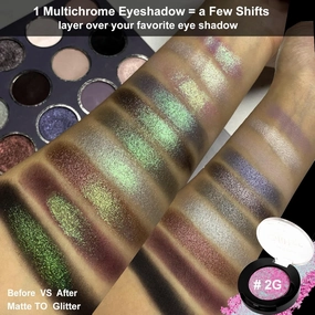 Afflano Holographic Eyeshadow Duochrome Multichrome Chrome Eyeshadow Palette, High Pigment Glitter Eyeshadow Metallic Neutral Nude Grey Smokey Eyes Makeup, Color Changing Minerals Chameleon Eyeshadow