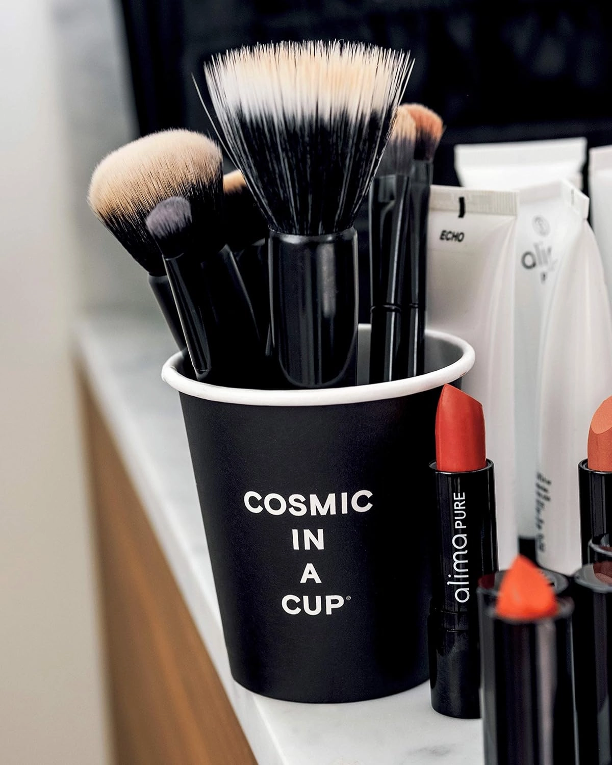 Alima Pure Highlighter Brush- Small Makeup Brush for Highlighter or Eyeshadow