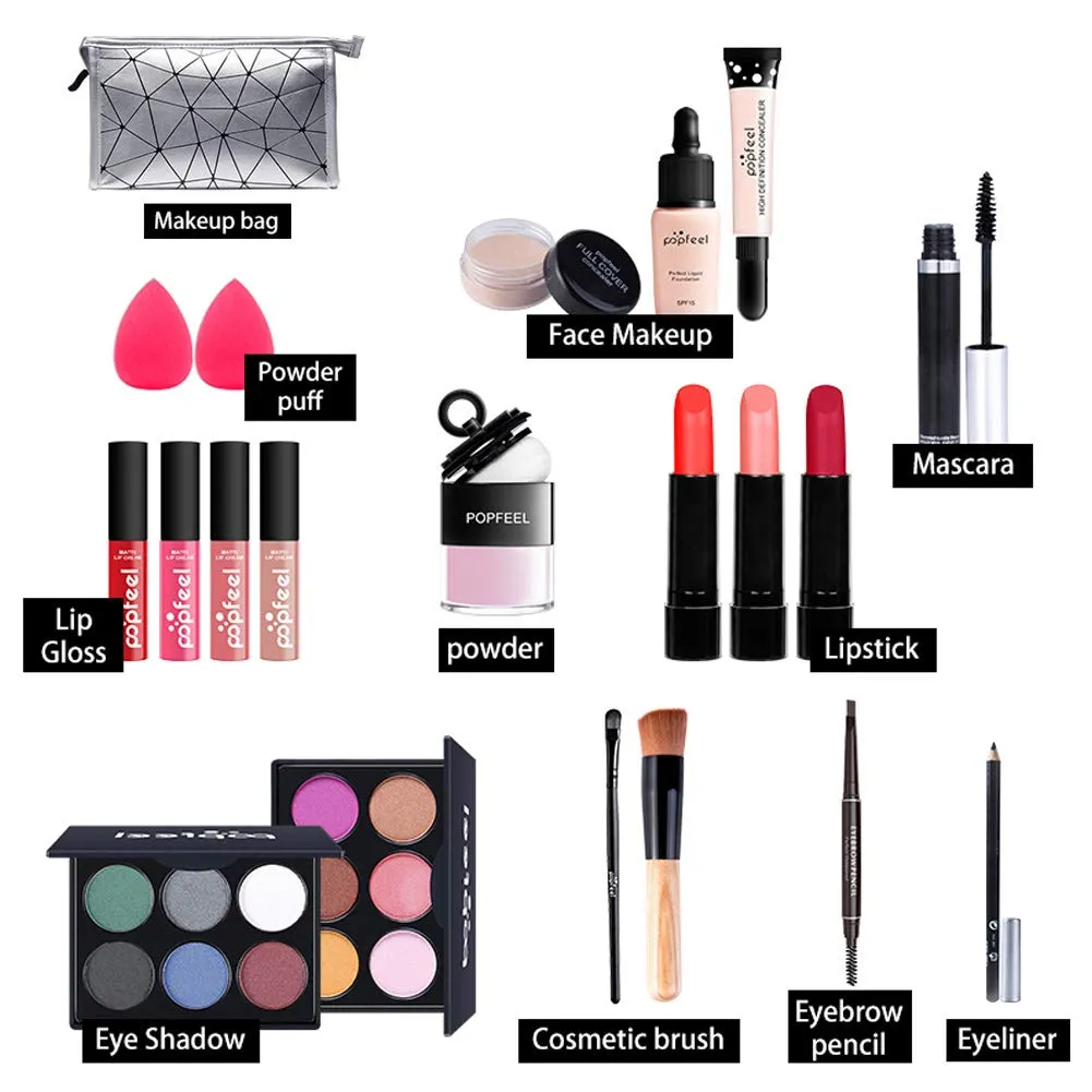 All in One Makeup Gift Kit, Multipurpose Makeup Kit for Women Full Kit, Beauty Kit Include Eye Shadow Lipstick Set Face Makeup Eyeliner Cosmetic Brush Mascara (20 Pcs)
