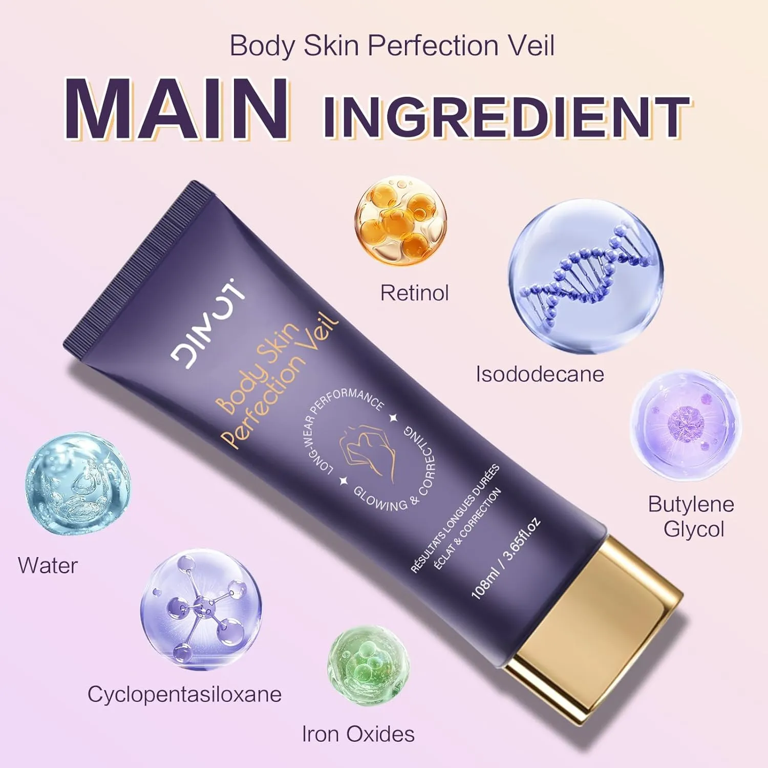 All-Over Complexion Perfector with 1 Extra Large Body Makeup Brush,Concealer Cream Hydrating Full Coverage Concealer - Tattoo Cover up Makeup Waterproof， Long-Lasting CC Cream Foundation (Deep)