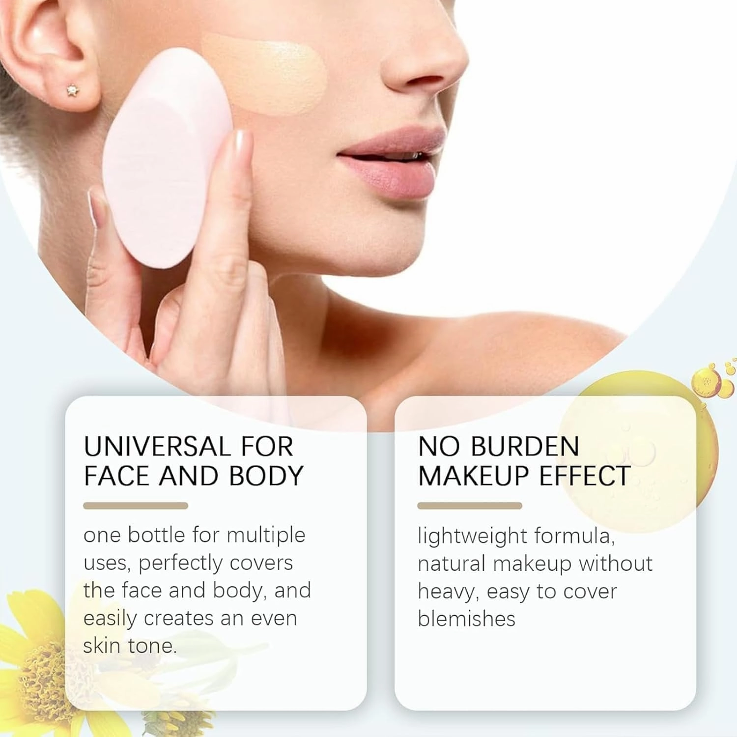 All-Over Complexion Perfector, Hydrating Full Coverage Concealer Cream, Supreme Creme Long-Lasting CC Cream Foundation, Waterproof Transfer-Resistant (2pcs, One Size)