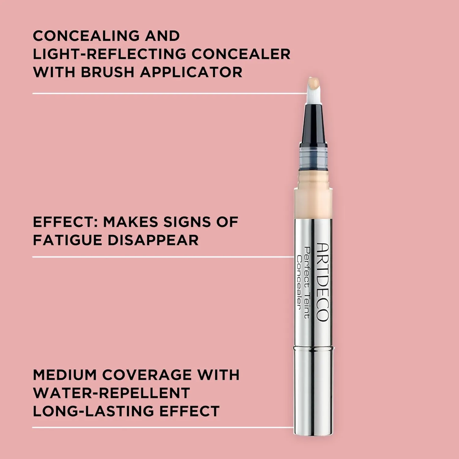 ARTDECO Perfect Teint Concealer - Neutral Light N°12 - Light-Reflecting Concealer with Brush Applicator - No Signs of Tiredness - Medium Coverage - Water-Resistant - Long Lasting - Makeup - 0.07 Fl Oz