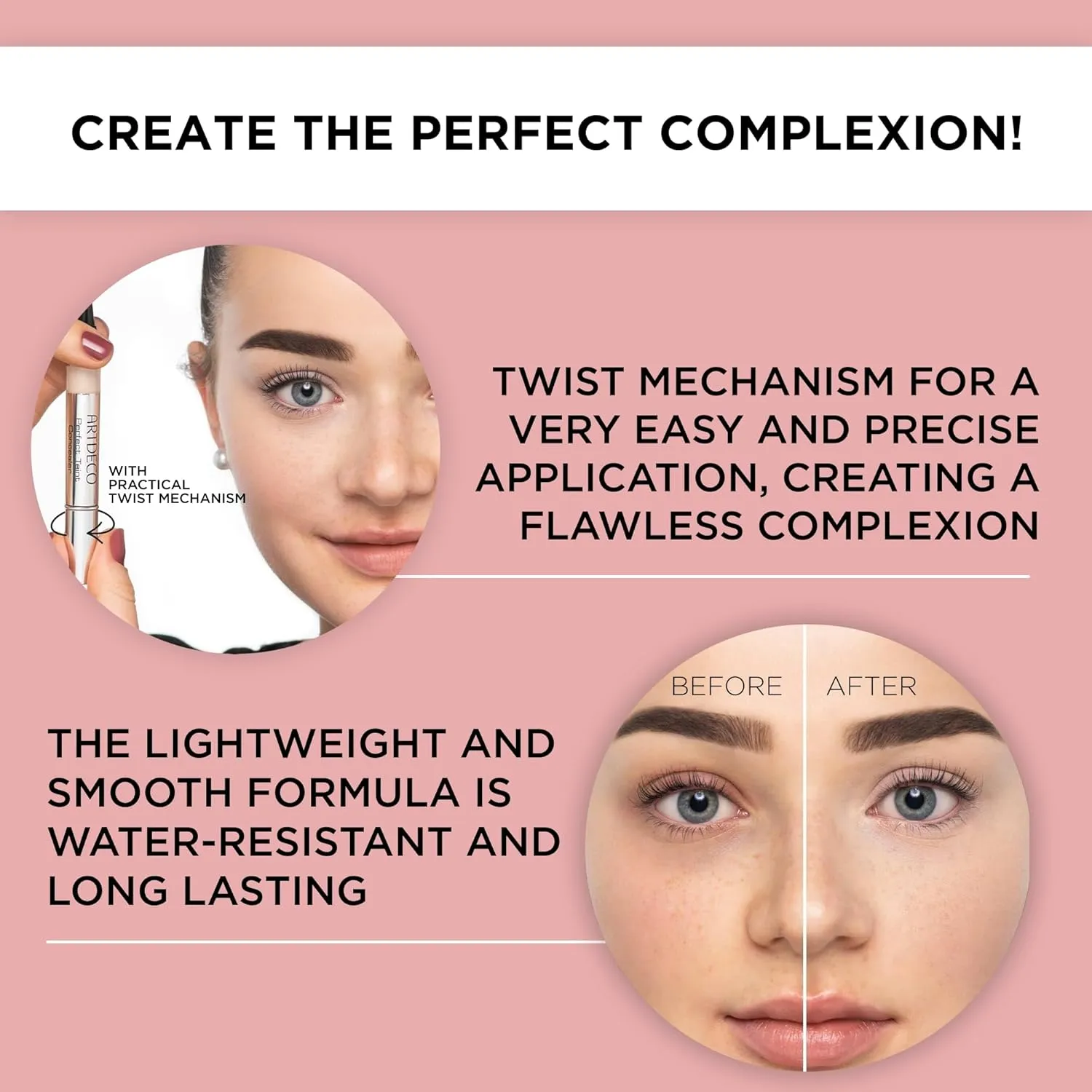 ARTDECO Perfect Teint Concealer - Neutral Light N°12 - Light-Reflecting Concealer with Brush Applicator - No Signs of Tiredness - Medium Coverage - Water-Resistant - Long Lasting - Makeup - 0.07 Fl Oz
