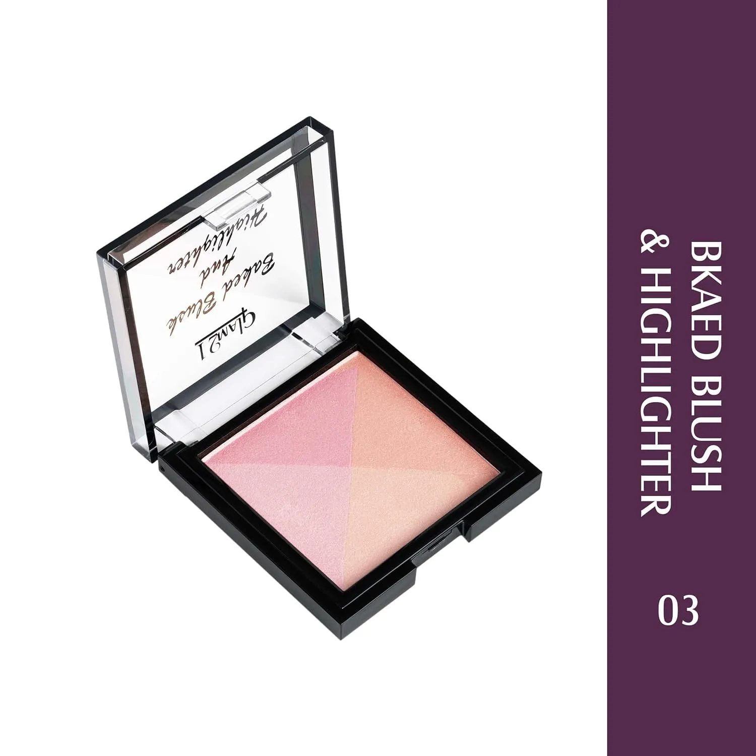 Baked Blush & Highlighter| Shimmery Look For Bronzed Glowing Skin |Light Weight|Blends Smoothly|7gm(SHADE-03)