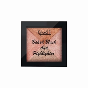 Baked Blush & Highlighter| Shimmery Look For Bronzed Glowing Skin |Light Weight|Blends Smoothly|7gm-01 (SHADE-01)