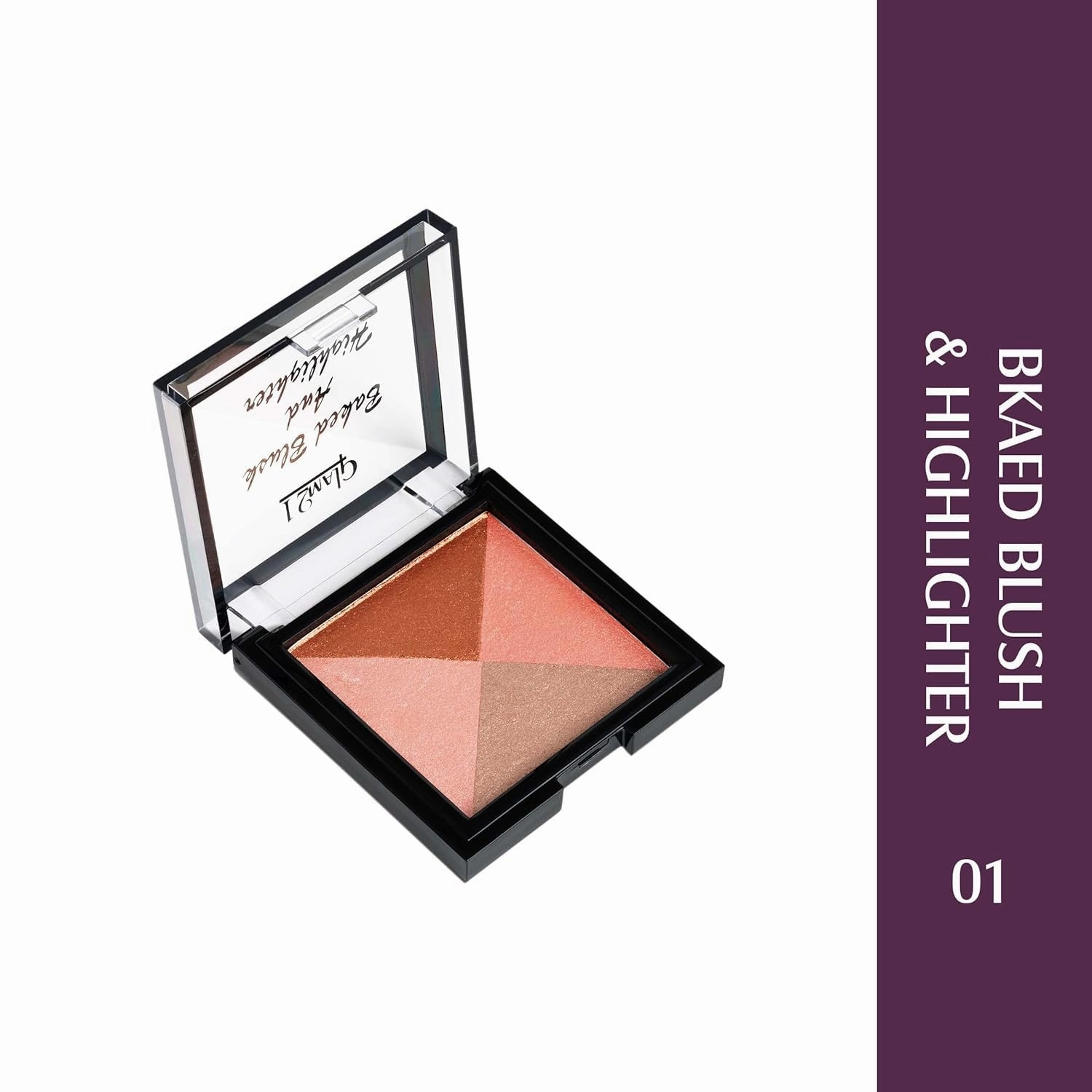 Baked Blush & Highlighter| Shimmery Look For Bronzed Glowing Skin |Light Weight|Blends Smoothly|7gm-01 (SHADE-01)