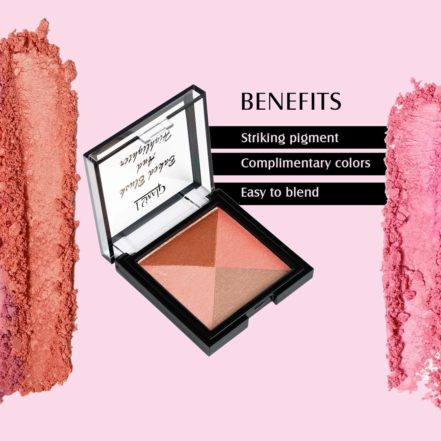 Baked Blush & Highlighter| Shimmery Look For Bronzed Glowing Skin |Light Weight|Blends Smoothly|7gm-01 (SHADE-01)