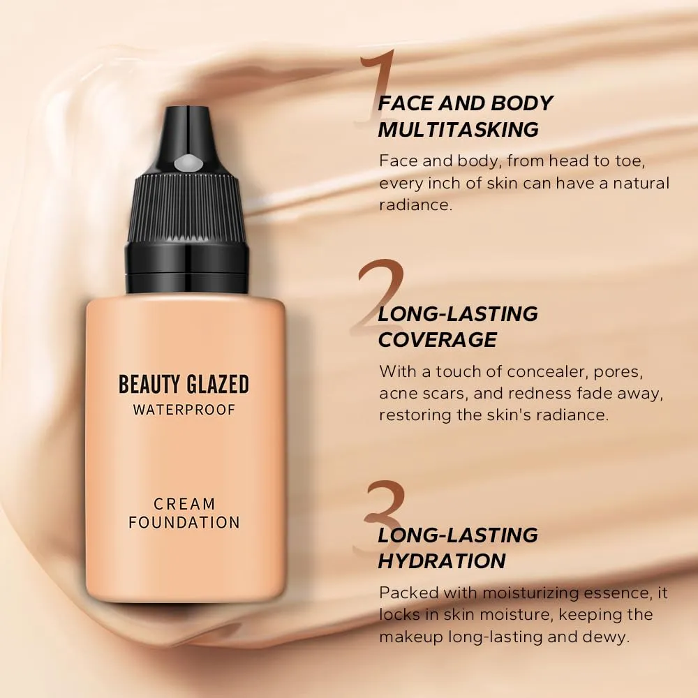 Beauty Black Liquid Foundation Concealer High Coverage Long Lasting Matte Liquid Foundation for Face and Body (6, 1)