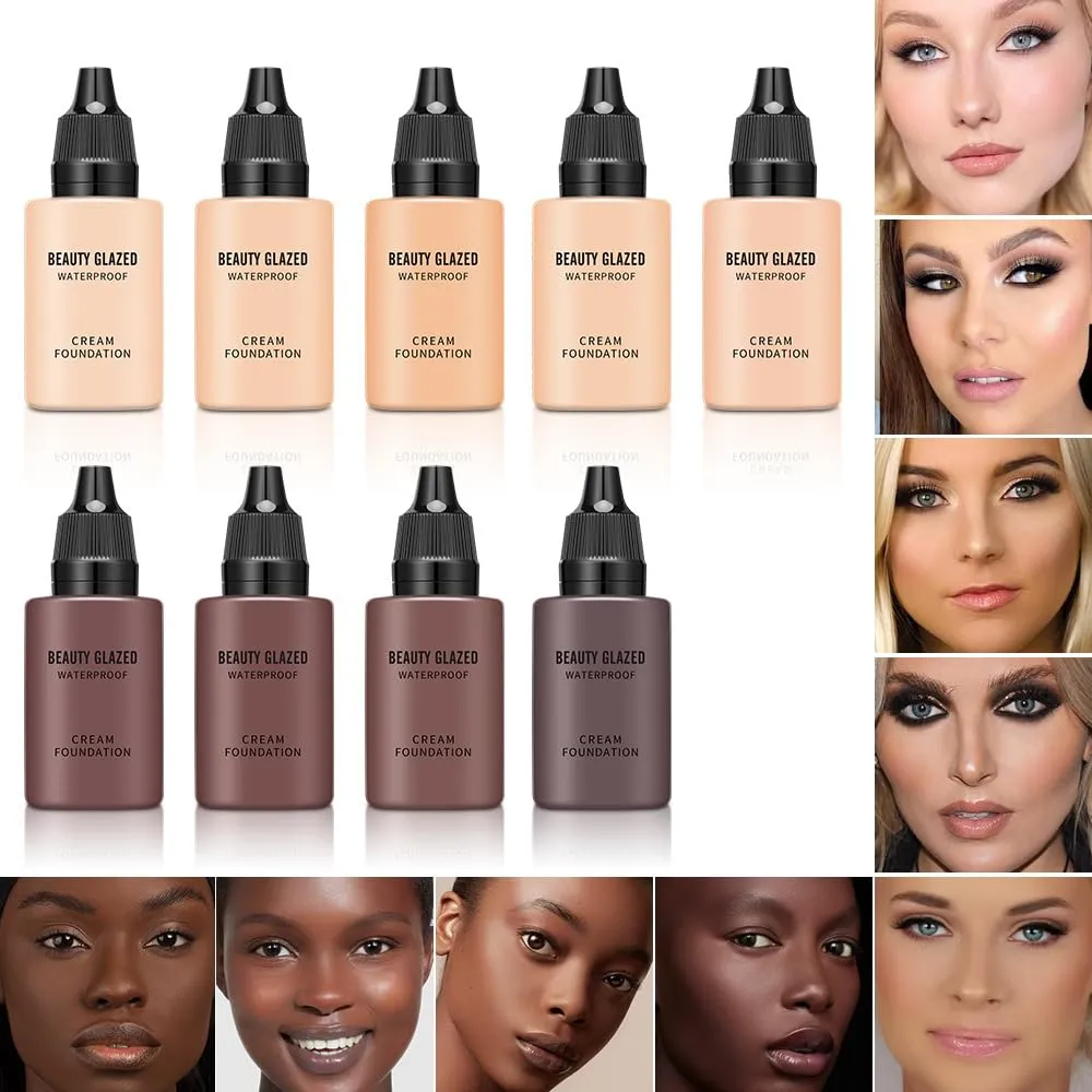 Beauty Black Liquid Foundation Concealer High Coverage Long Lasting Matte Liquid Foundation for Face and Body (6, 1)