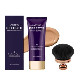 Beauty Body Coverage Perfector with Brush, 2-in-1 Body Camouflage and Illuminator, All over Complexion Perfector with Brush, Long-Lasting Natural Gloss Body Concealer (Natural color)
