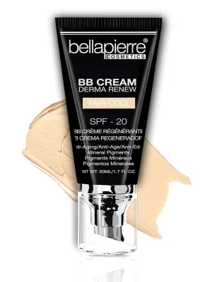 bellapierre BB Cream with SPF 20 - Tinted Sunscreen, Concealer, Matte Foundation, & Moisturizing Face Cream | Lightweight Formula   Pump Top Applicator | Non-Toxic & Paraben Free | 1.7 Oz - Fair Cool