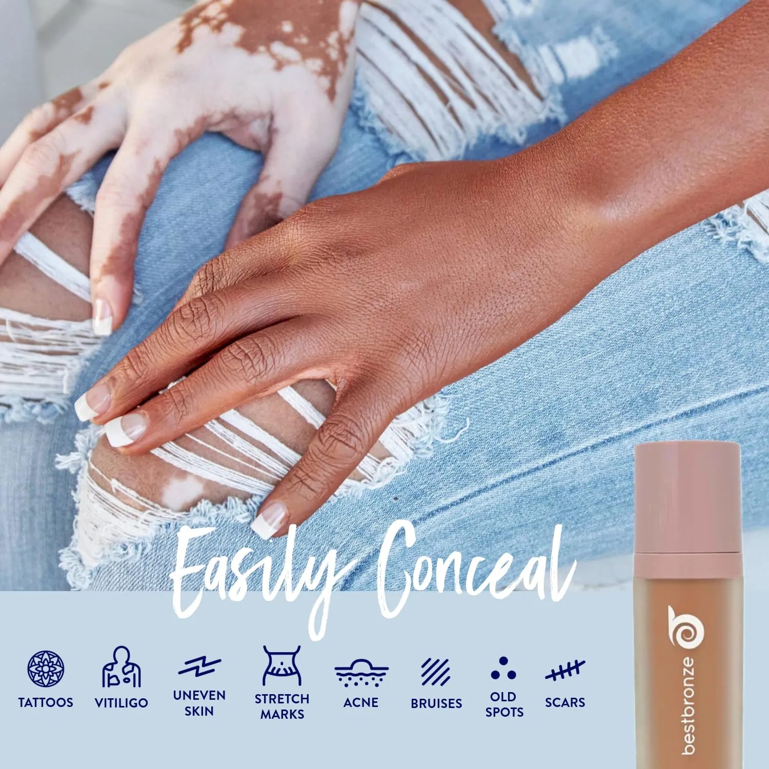Best Bronze Bombshell Body Makeup - Tattoo Cover Up Makeup & Body Foundation Waterproof - Tattoo Concealer Waterproof for Scars, Varicose Veins Cover Up & Leg Foundation (NW22 Warm Beige)