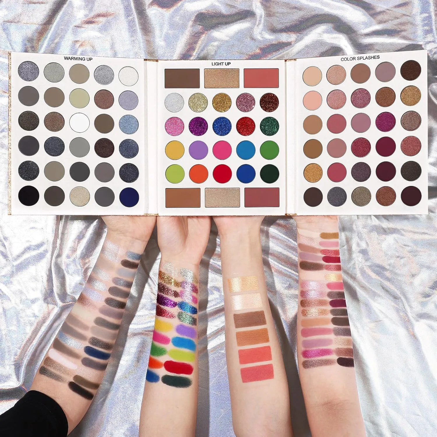 Black Grey Eyeshadow Makeup Palette   15 Brushes Set, 86 Colors Matte Glitter Highly Pigmented Long Lasting Eye shadow, Blush, Contour, Highlighter All in One Make Up Kit for Halloween & Daily Use