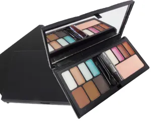 Botanical Beauty Ultimate All in One 12 Colors Palette. Cheek Blush 1 Color, 8 Color Eyeshadows, 3 Brow Colors, 1 Cheeks Bluch Applicator, 1 Eyeshadow Applicator, 1 Brow Colors Applicator.