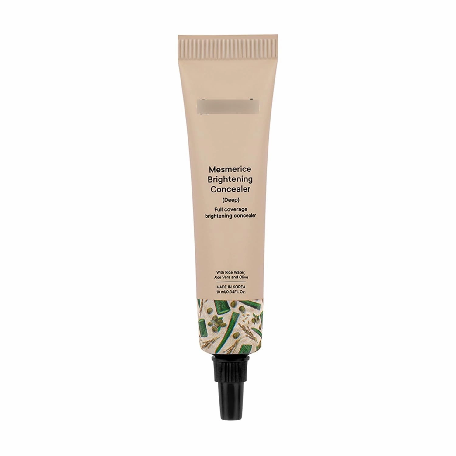 Brightening Natural Cream Concealer With Rice Water & Aloe Vera | Conceals Dark Circles & Brightens Under Eyes All Skin| Made In Korea (Deep), 10Ml