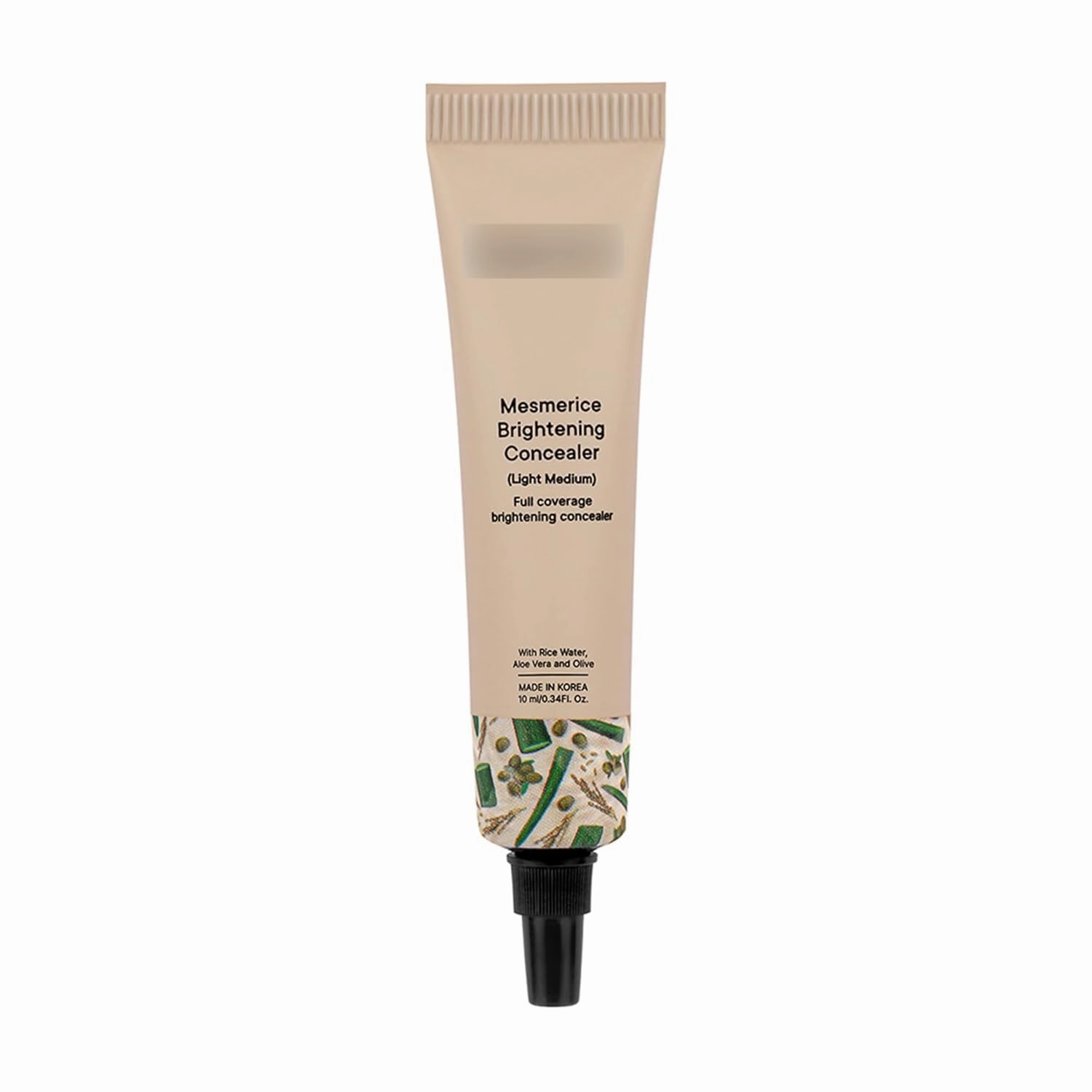 Brightening Natural Cream Concealer With Rice Water & Aloe Vera All Skin| Conceals Dark Circles & Brightens Under Eyes | Made In Korea (Light Medium), 10Ml