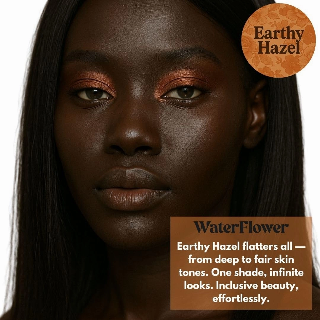 Brown Water-Activated Eyeliner & Eyeshadow Duo – Clean Beauty for Daily Neutral Looks, Mature Skin, and Sensitive Eyes – Vegan, No Primer Needed | Earthy Hazel