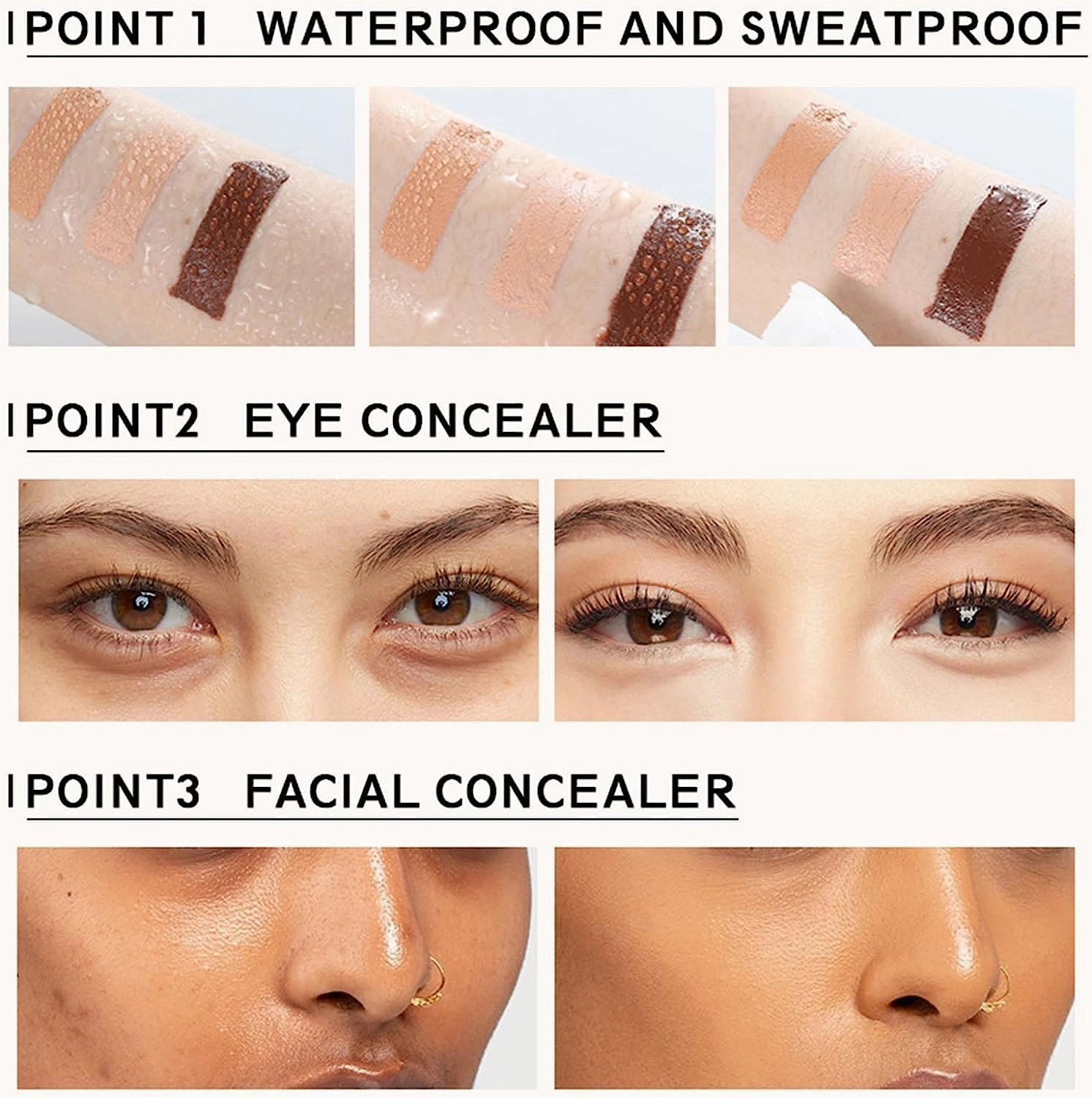 Carla Secret Concealer Palette Makeup, Cream Blush Palette, Long-Wearing Full Coverage Makeup for Flawless Skin (#4)