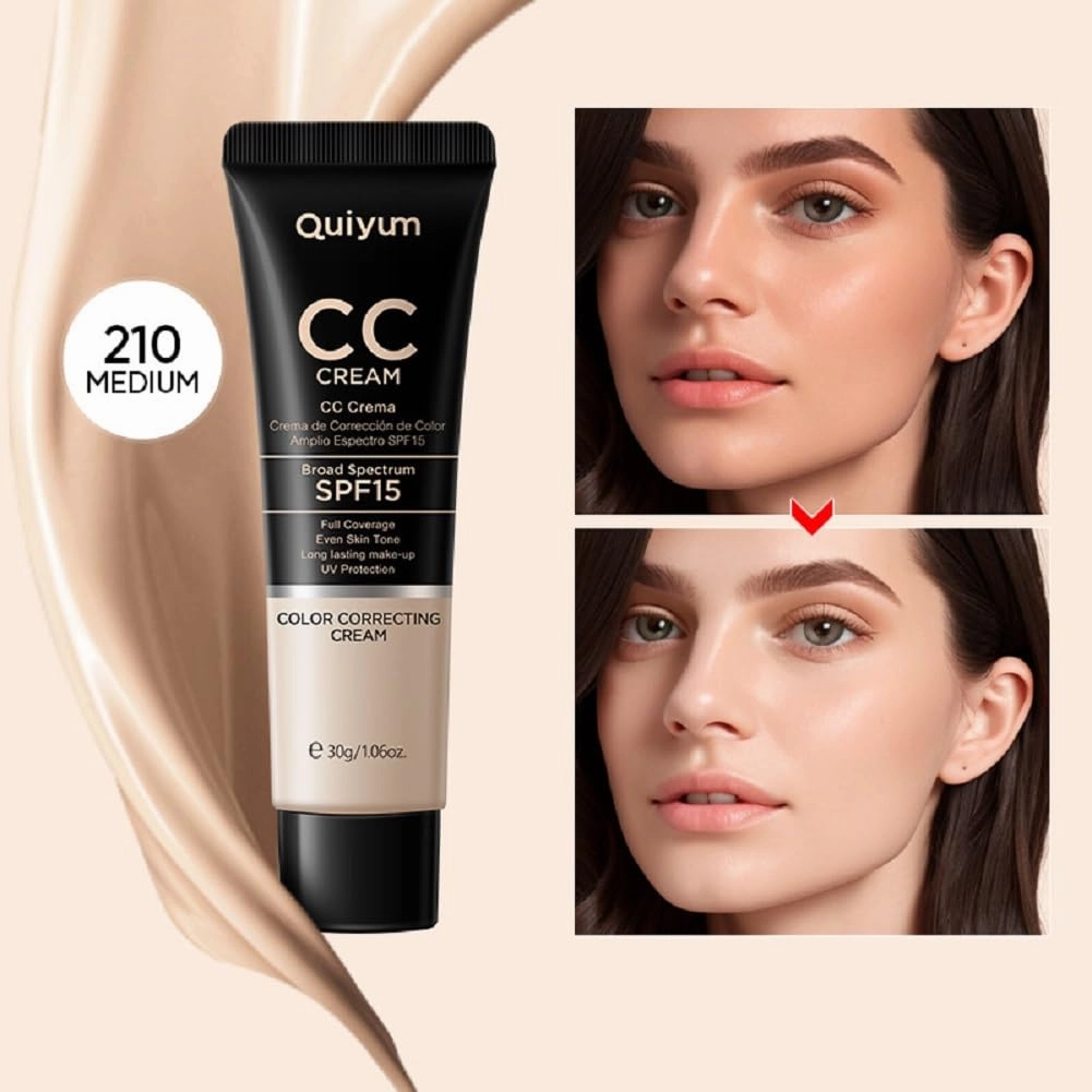 CC cream 30ml concealer beautifying skin moisturizing moisturizing concealer before makeup lasting makeup (210 Medium skin tone, 30g)