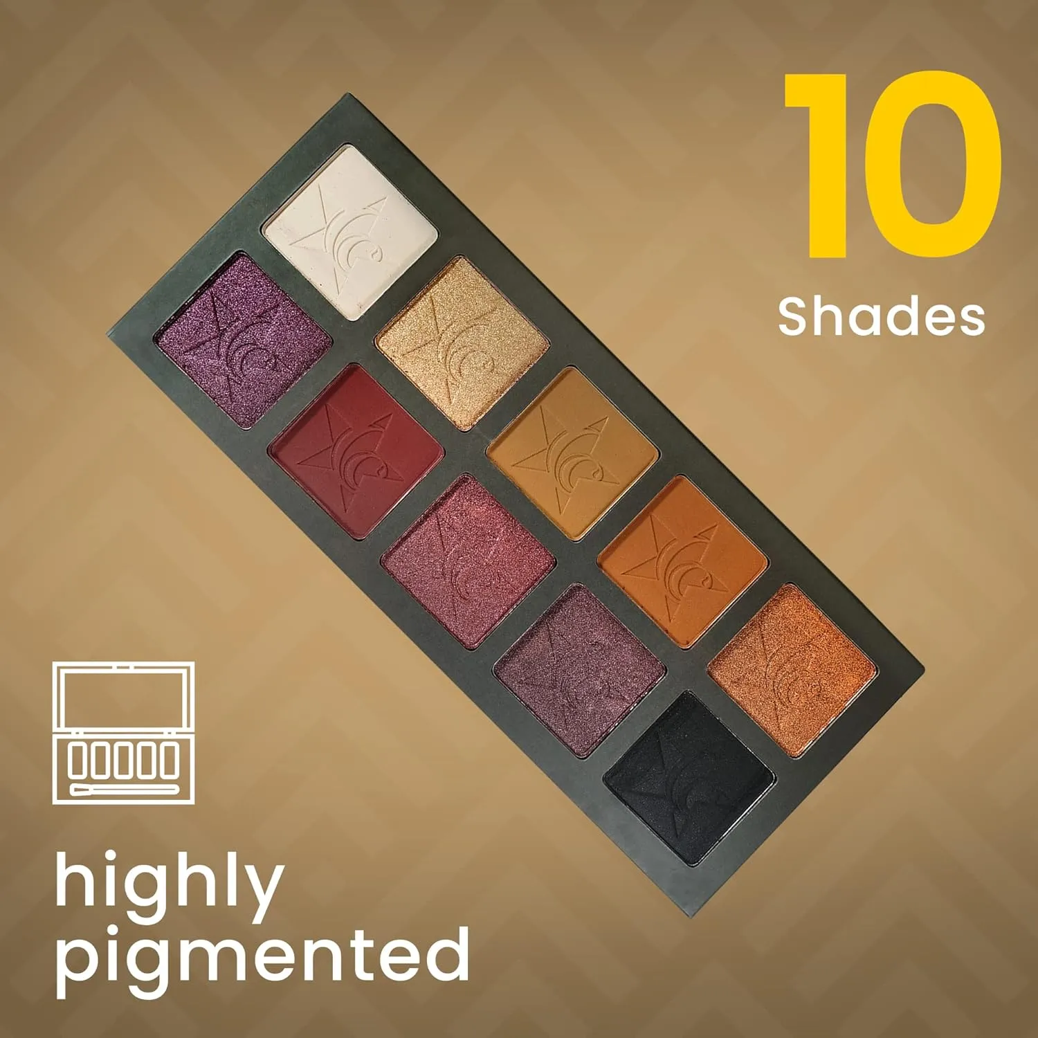 Ccolor Cosmetics - Unisex 1-10 Color Eyeshadow Palette, Highly Pigmented Eye Shadow Makeup, Matte, Metallic & Shimmer, Neutral Purple Red Tone Eye Shadows