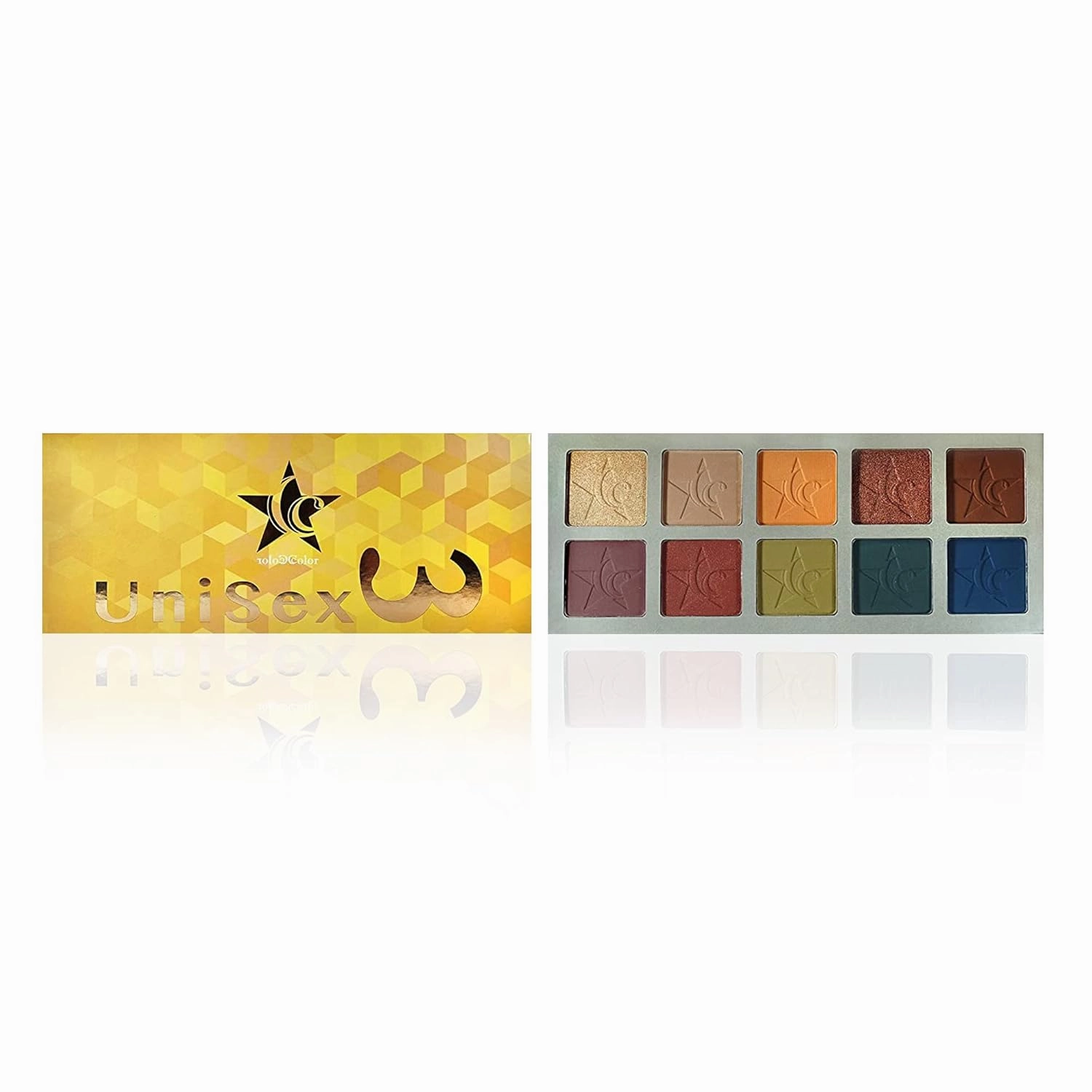 Ccolor Cosmetics - Unisex 3, 10-Color Eyeshadow Palette, Highly Pigmented Eye Shadow Makeup, Long-Wearing & Easy to Blend Eye Makeup, Matte, Metallic & Shimmer, Neutral Blue Red Tones