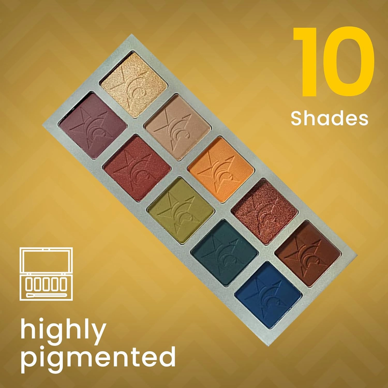 Ccolor Cosmetics - Unisex 3, 10-Color Eyeshadow Palette, Highly Pigmented Eye Shadow Makeup, Long-Wearing & Easy to Blend Eye Makeup, Matte, Metallic & Shimmer, Neutral Blue Red Tones