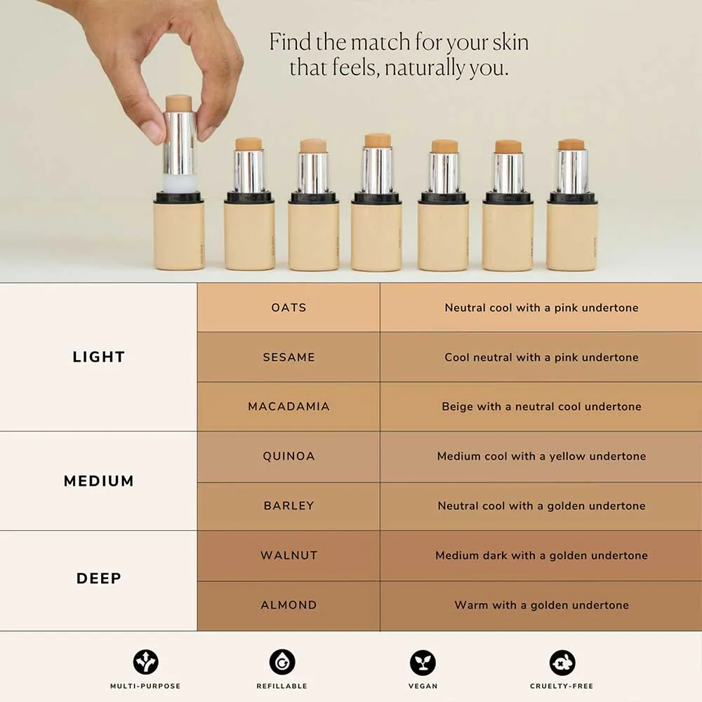Clean Beauty & Spa New Collection-Face Stick with SPF 15 Refill-Barley-Fashion Edit Asa Beauty
