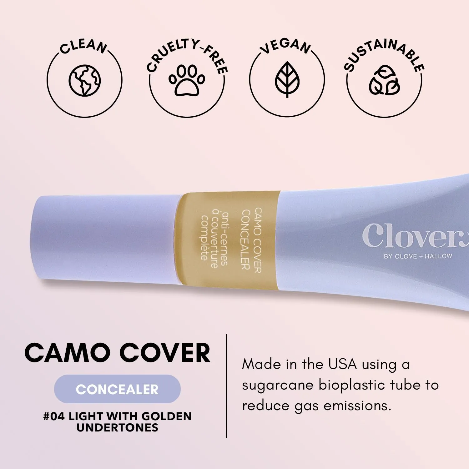 Clover Camo Cover Face & Under Eye Concealer Cruelty-Free & Vegan Natural Makeup