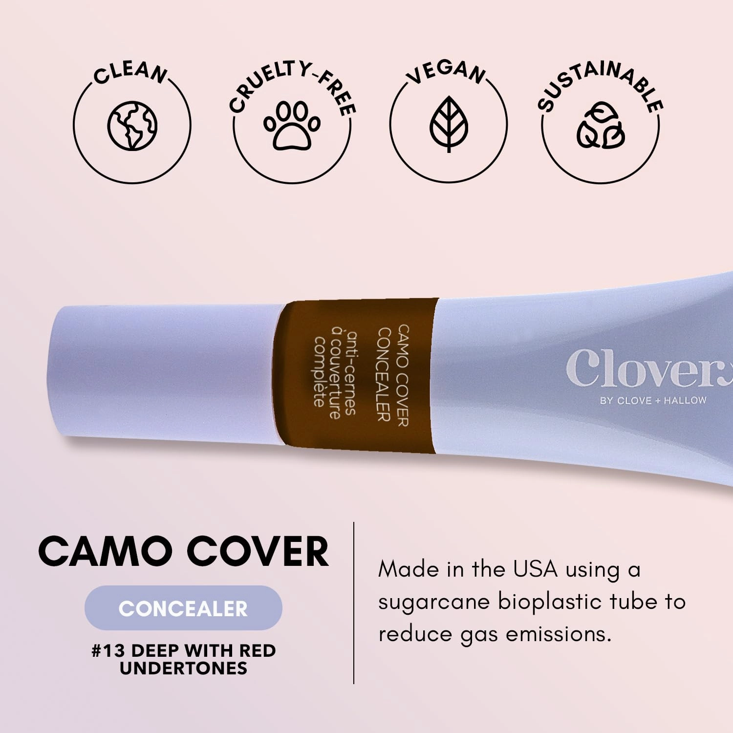 Clover Camo Cover Face & Under Eye Concealer Cruelty-Free & Vegan Natural Makeup