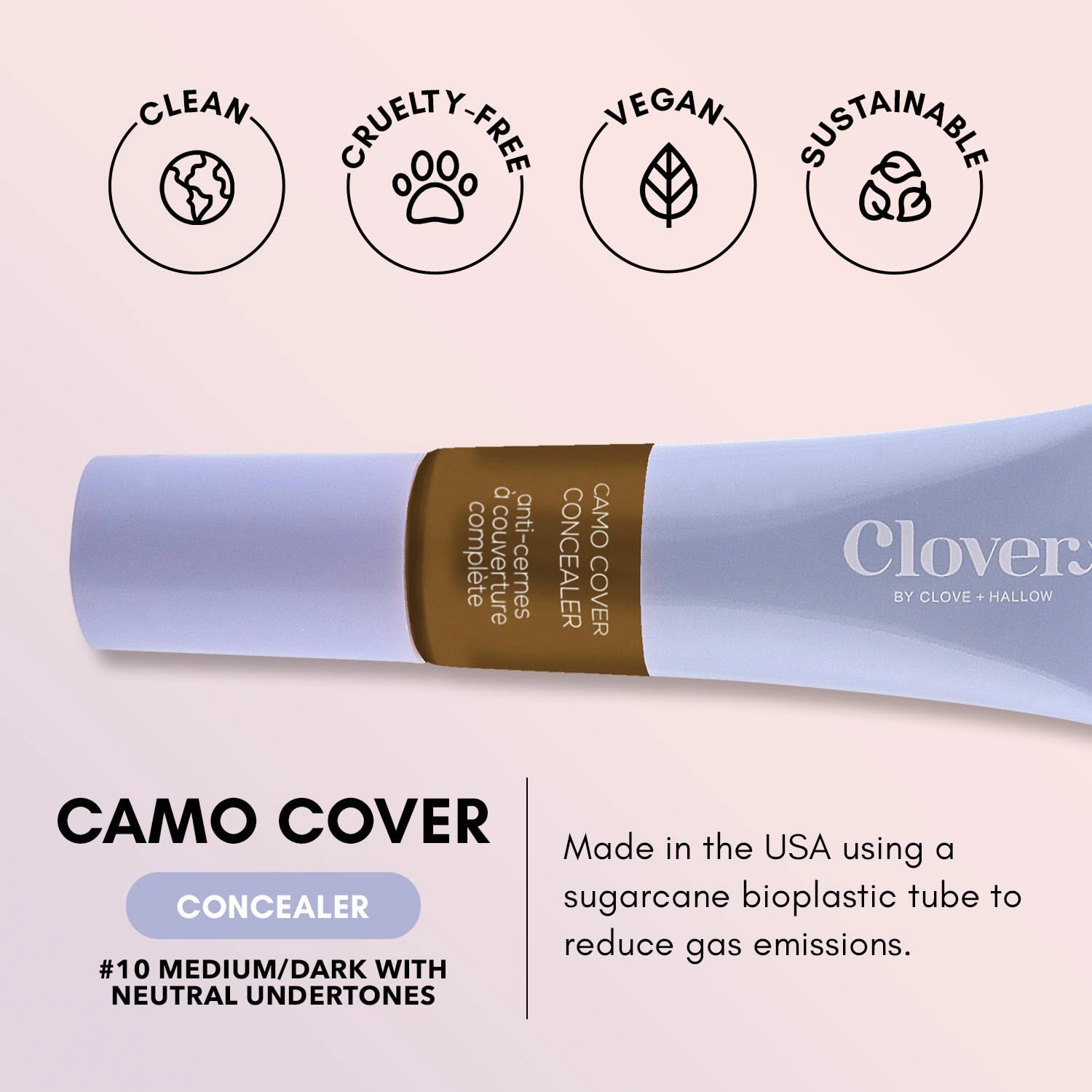 Clover Camo Cover Face & Under Eye Concealer Cruelty-Free & Vegan Natural Makeup