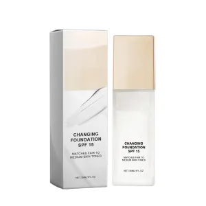 Color Changing Foundation, Double&Waterproof Wear Foundation, All Day Flawless Warm Skin Tone Bb Cream Makeup For All Skin