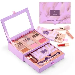 Color Nymph Complete Makeup Kit - 2025 Trendy Colors, Cruelty-Free, Perfect for Daily, Festival, Party, & Professional Looks, with Detachable Jewelry Storage, Ideal Teen & Young Adult Gift (Purple)