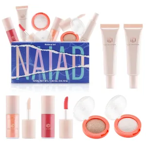 Color Nymph Makeup Sets for Girls & Women, Cosmetic Kits with Cream Eyeshadow Highlight Contour Lip Gloss, Body & Face Liquid Contour Shimmer Highlighter, 6Pcs Makeup Gifts for Women